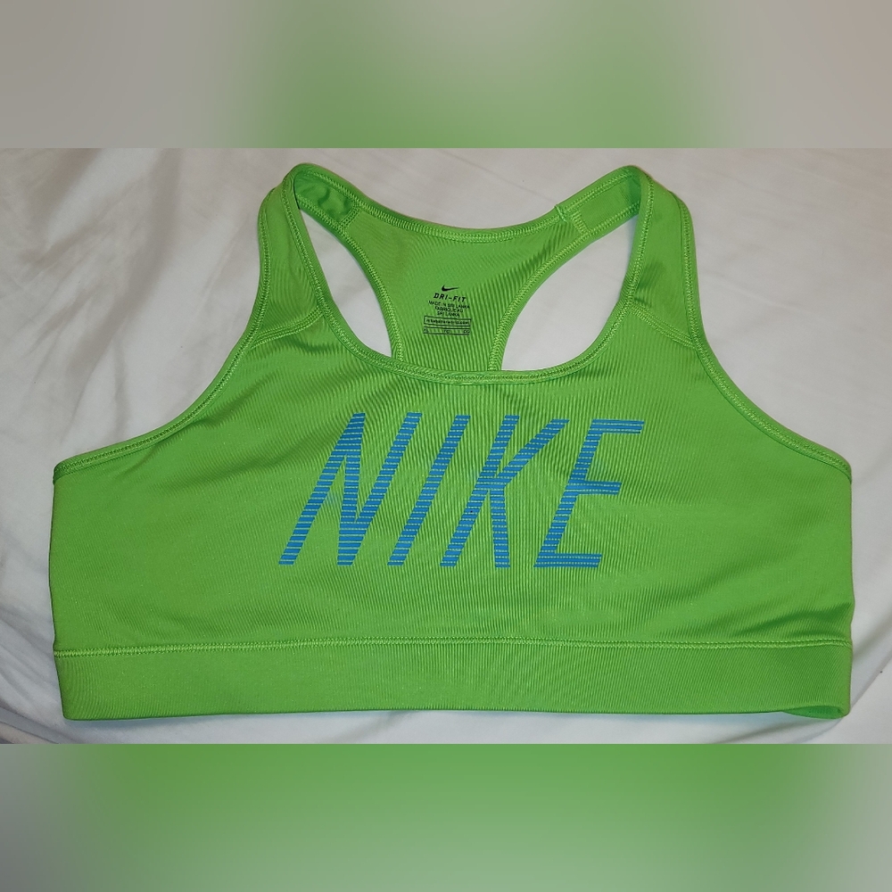 Green Nike Dri-Fit Sports Bra